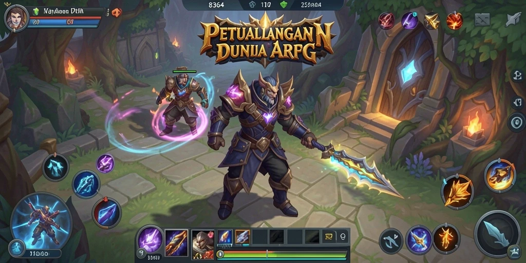 Tampilan gameplay seru dalam dunia ARPG yang mendebarkan.