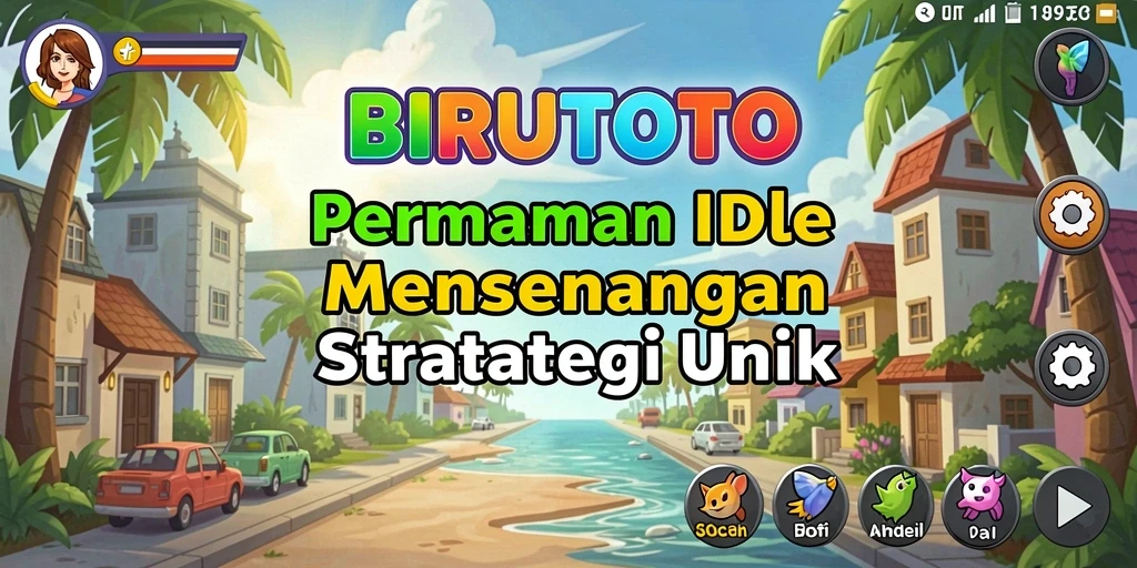 Tampilan gameplay BIRUTOTO yang menarik dengan elemen Idle yang seru.