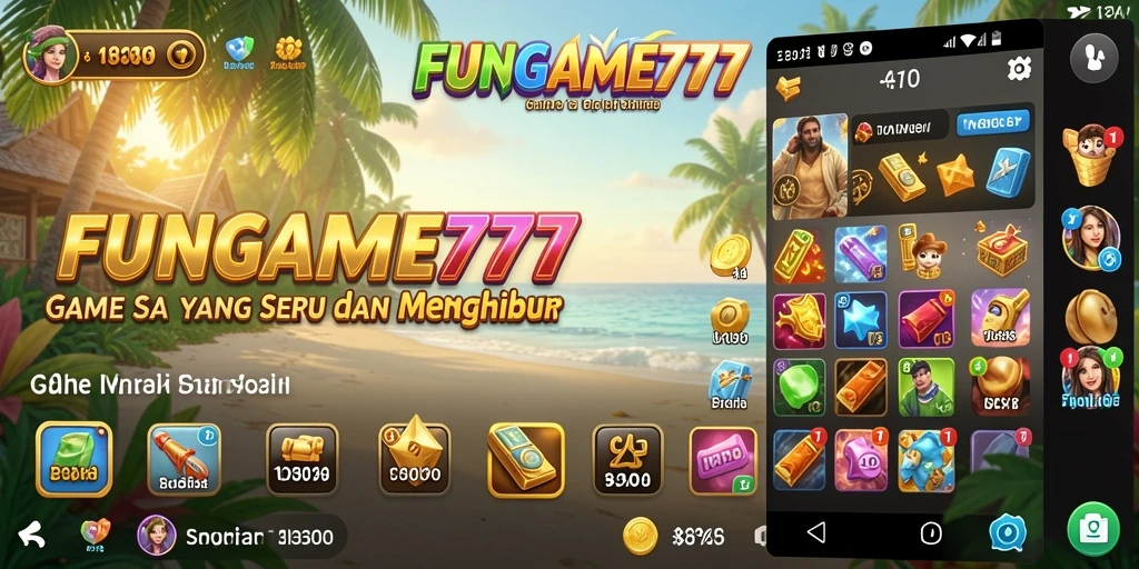Tampilan seru gameplay FUNGAME777 dengan karakter yang menarik.