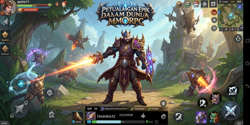 Tampilan gameplay GOTO77 yang menampilkan aksi seru dalam dunia MMORPG.