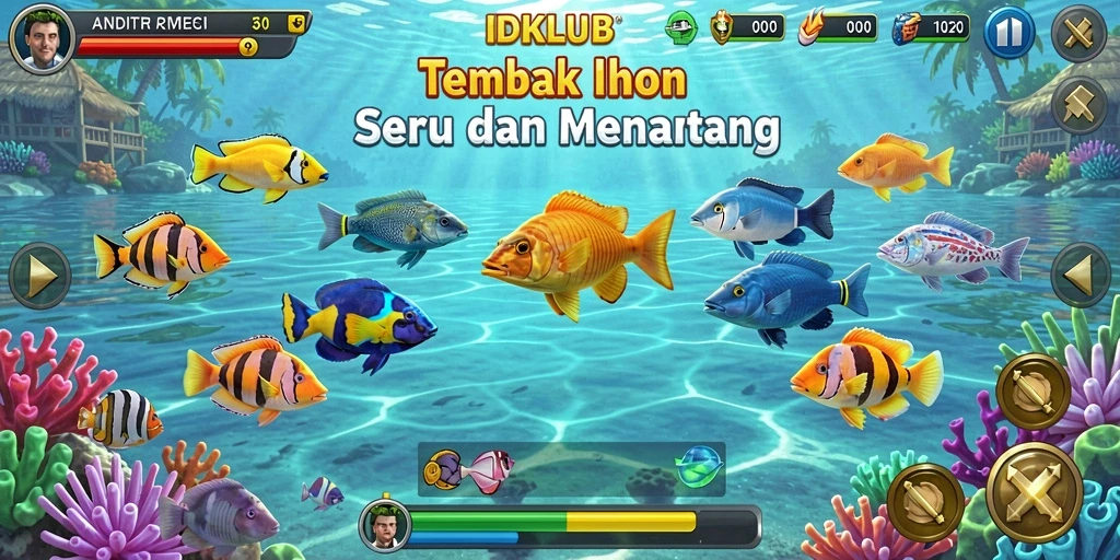 Tampilan gameplay seru dan menantang dalam IDKLUB Tembak Ikan.
