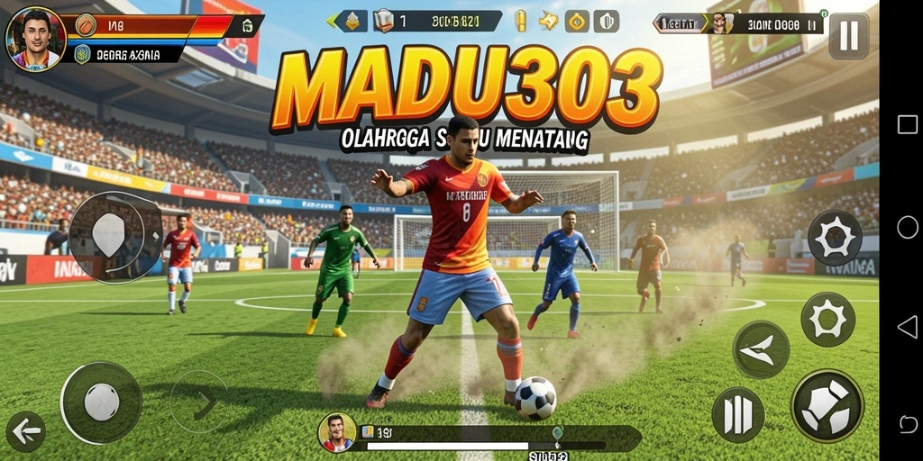 Tampilan gameplay seru MADU303 dengan aksi olahraga yang intens.