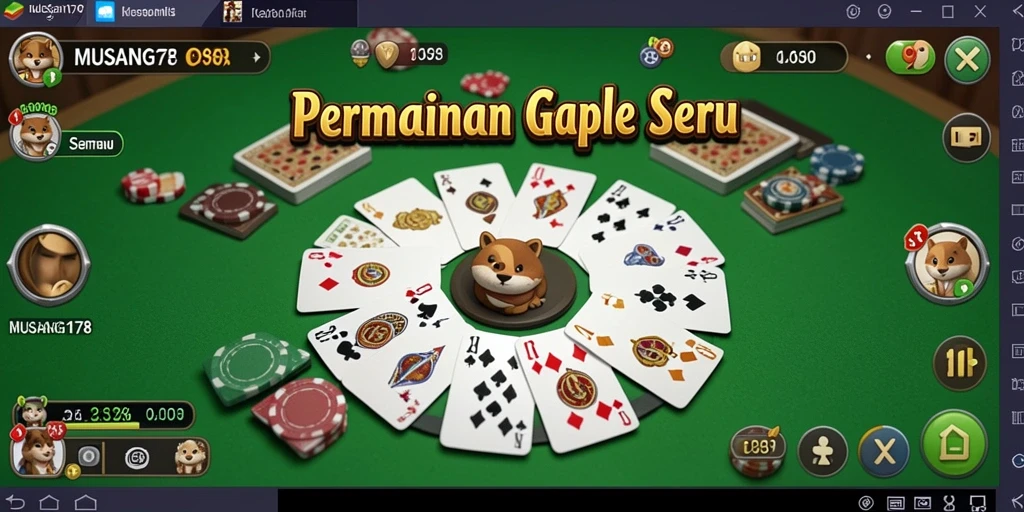 Tampilan gameplay seru dan menegangkan saat bermain Gaple.